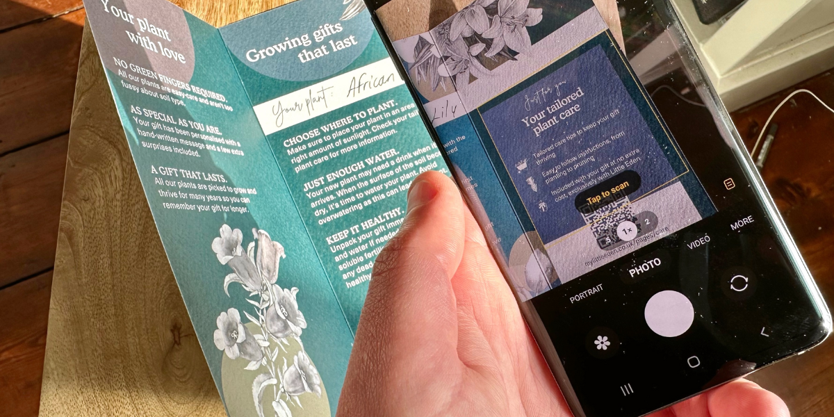 Scan QR code for plant care